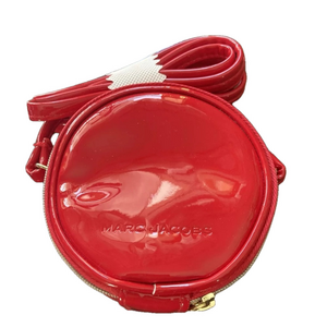 MARC JACOBS Red Patent Leather Crossbody Round Circle Bag Bundle